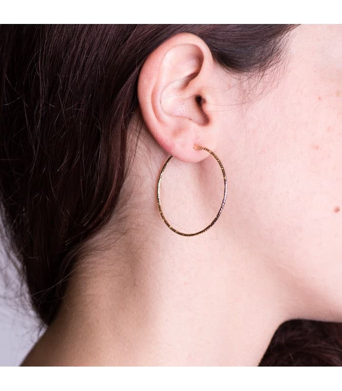 Boucles d'oreilles femme créoles 40 mm en Or jaune 750