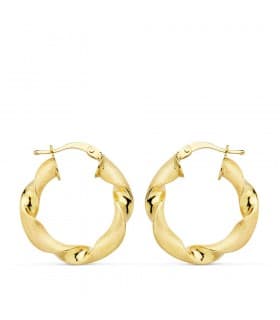 Orecchini cerchio Trochon oro giallo 18kt 23 mm, cerchi spessi