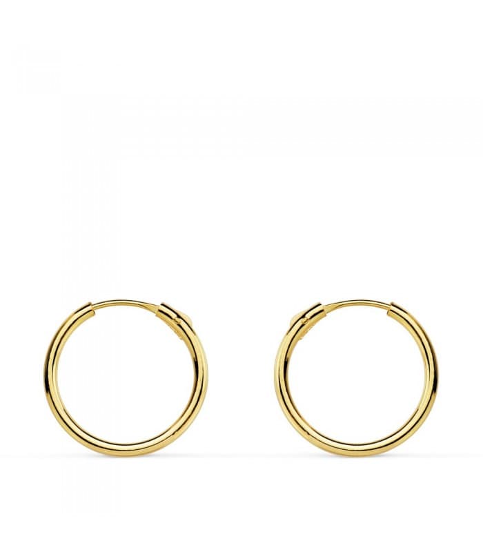 Pendientes aro de oro amarillo Melisa 14mm 18 Ktes