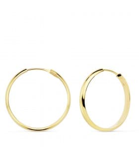 Pendientes aro de oro amarillo Lupita 25mm 18 Ktes