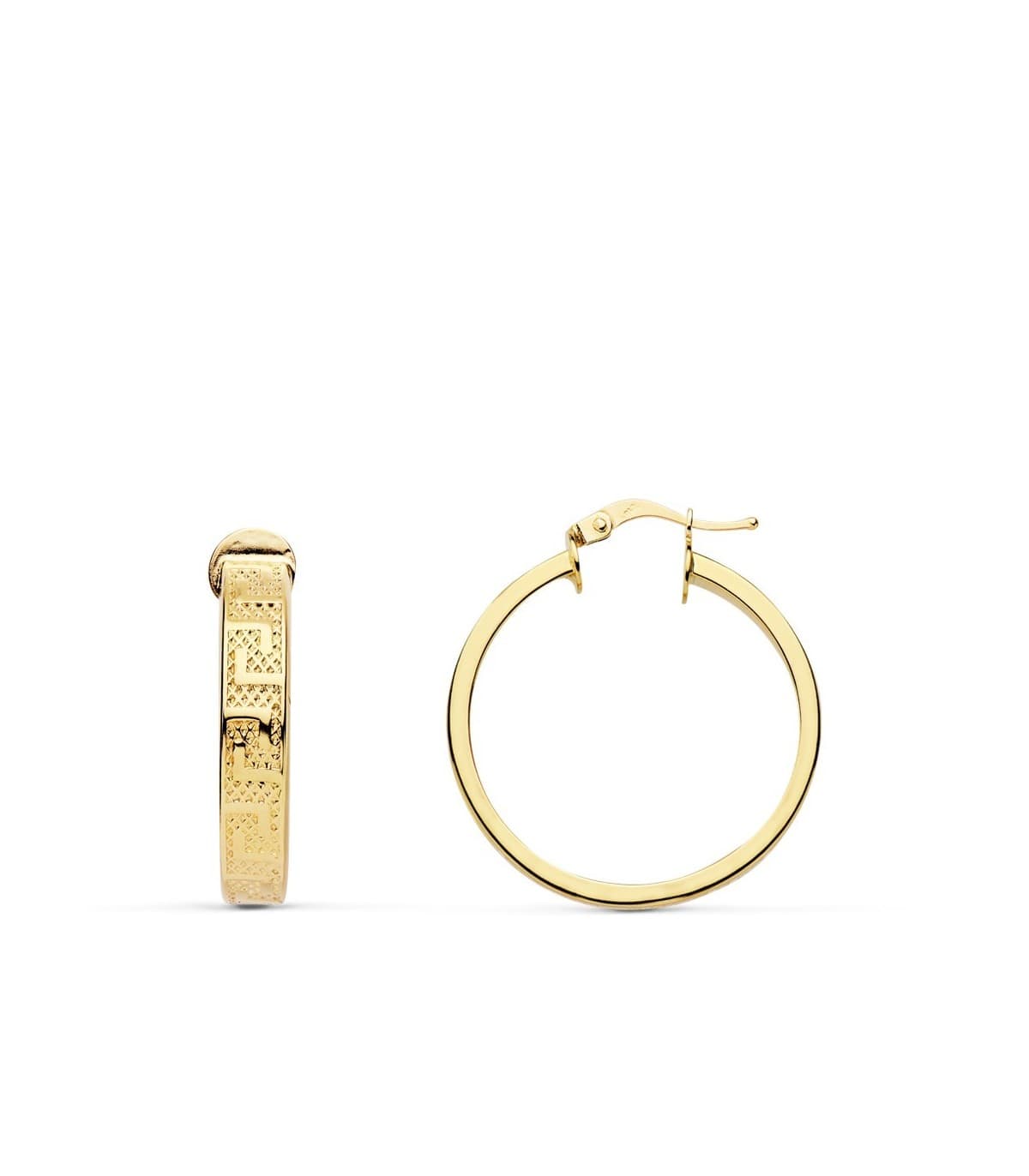 Créoles Grecque Or Jaune 18 K Creuses 20 MM