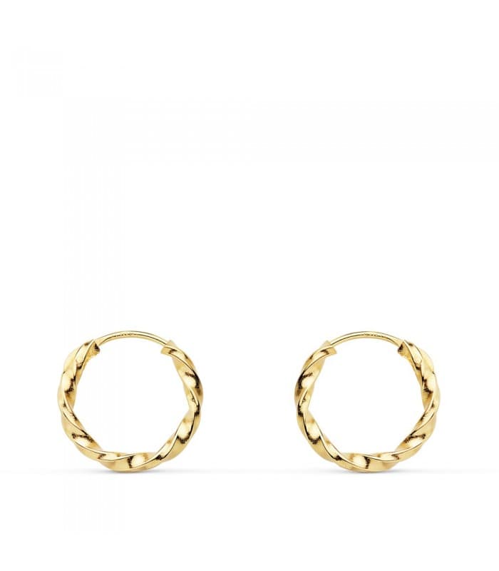 Créoles Torsadées Or Jaune 18 K 12 MM