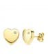 Pendientes de mujer modernos oro amarillo 18 kilates forma corazón circonita brillante