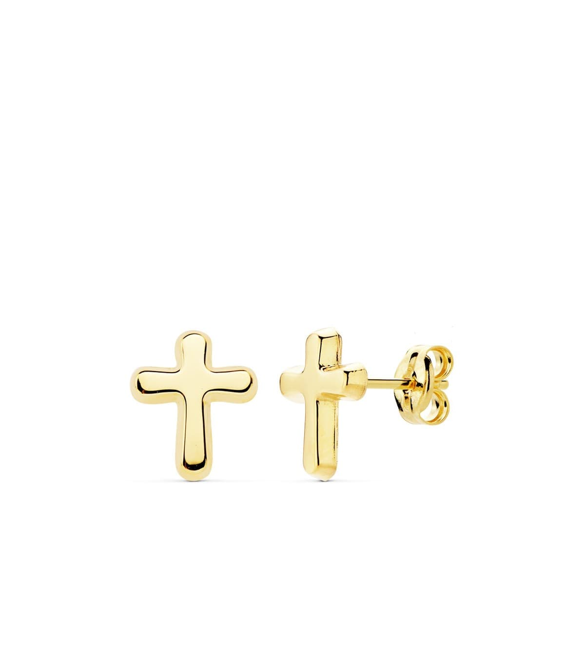 Pendientes Cruz Oro Amarillo 18 K 9 MM