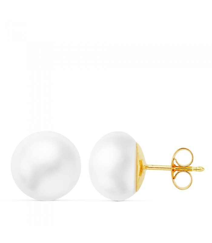 Pendientes Perla Cultivada Amy Oro Amarillo 18 K 10 MM