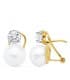 Orecchini di perle coltivate a bottone oro 18 Kt 16 mm, gioielli per donna