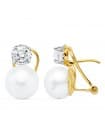 Boucles d'oreilles Perle de Culture Or Jaune 18 K 9,5 MM
