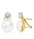 Boucles d'oreilles Ah Young Perle du Japon Mabe Or Jaune 18 K 14  MM