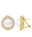 Boucles d'oreilles Nozomi Perles de Mabe Or 18 K 16 MM