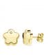 Boucles d'oreilles Femme Fleur Zircon Or Jaune 18 K 9mm