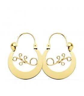 Orecchini creoli Filigrana Oro giallo 18kt 24 mm, gioielli oro