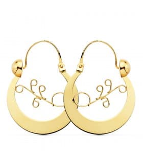 Orecchini a cerchio Filigrana Oro giallo 18kt 26 mm, gioielli oro