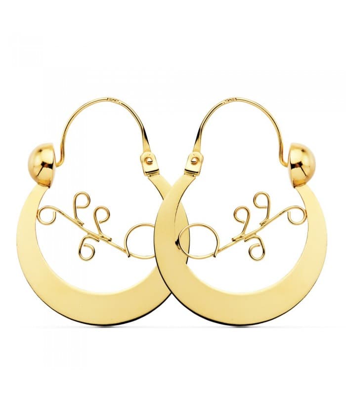 Orecchini a cerchio Filigrana Oro giallo 18kt 26 mm, gioielli oro