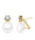 Orecchini da donna di perle coltivate a bottone oro giallo 18 Kt 17 mm - Modello Ariel