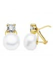 Boucles d'oreilles Ariel Perles de Culture Or Jaune 18 K 16 MM