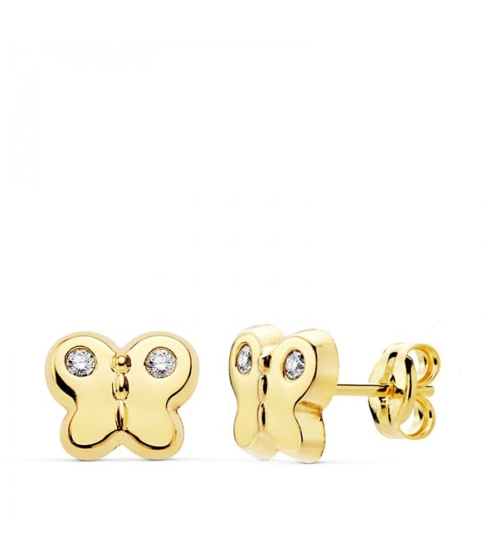 Pendientes Butterfly Oro Amarillo 18 K 9 MM