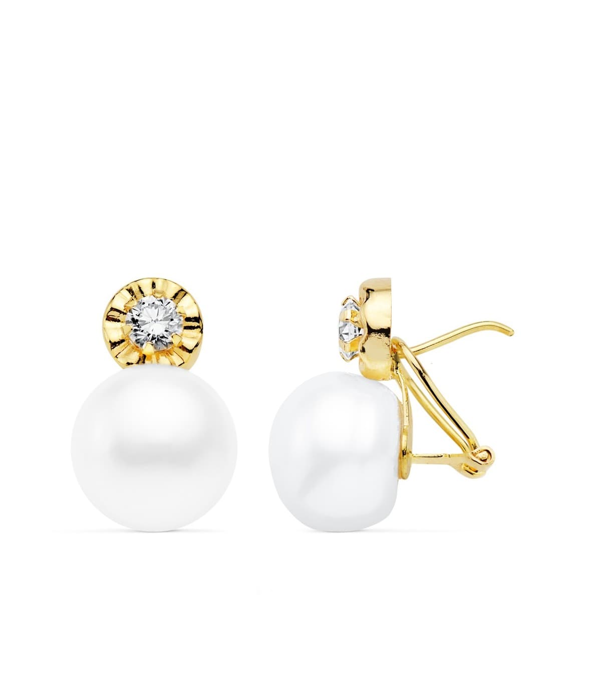 Pendientes Perlas Cultivadas Oro Amarillo 18 K 11 MM