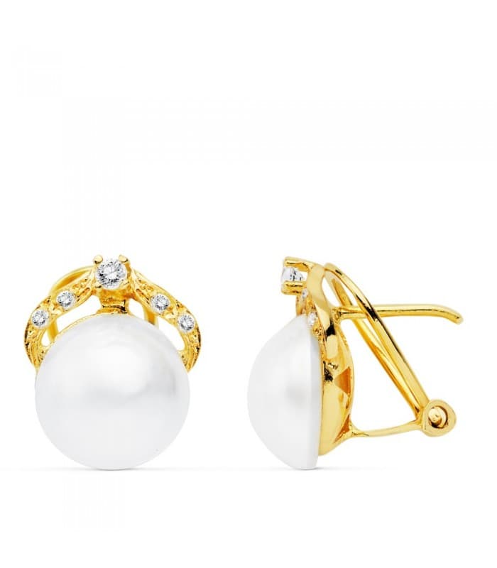 Perlenstecker japanischer Perle, Zuchtperle weiß | Damen Ohrringe Gold 750er/ 18K