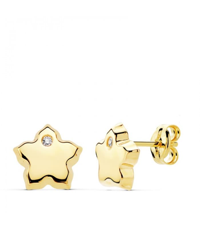 Boucles d'oreilles Fleur Or Jaune 18 K 8MM