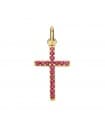 Croce zircone rosa 18 carati 16mm