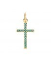 Anhänger Kreuz Gelbgold 18K & Zirkoniasteinen 16843-T
