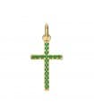 Anhänger Kreuz Gelbgold 18K & Zirkoniasteinen 16843-VE