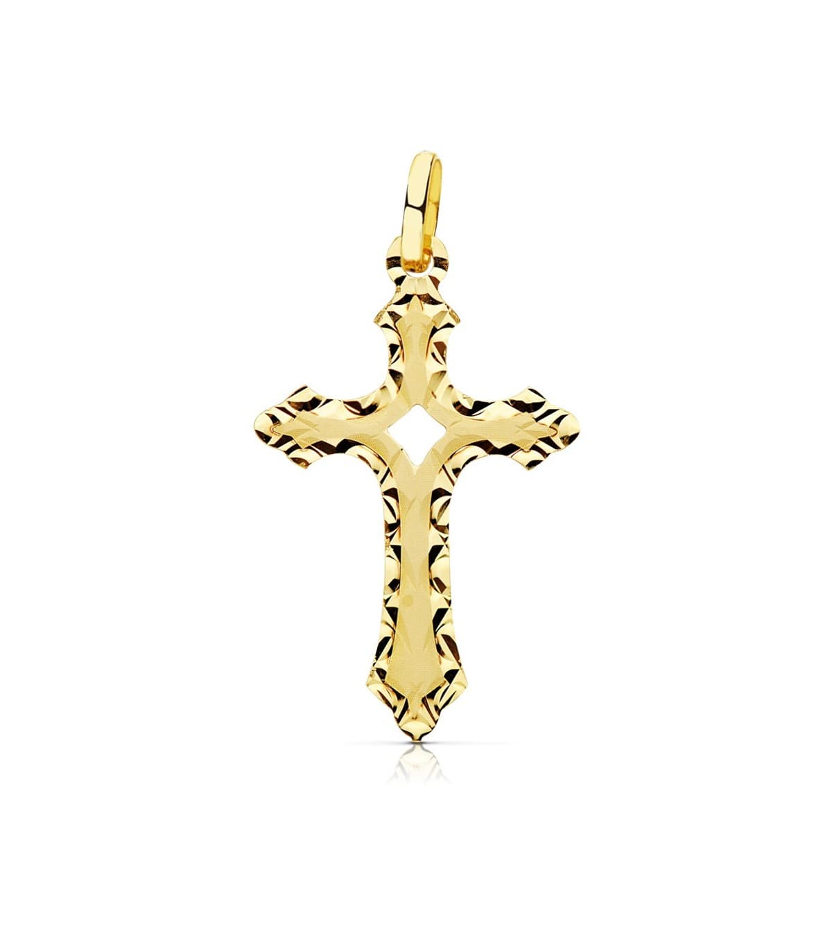 Gotisches Kreuz Damen - Anhänger Kreuz mit Jesus 750 Gold 16950
