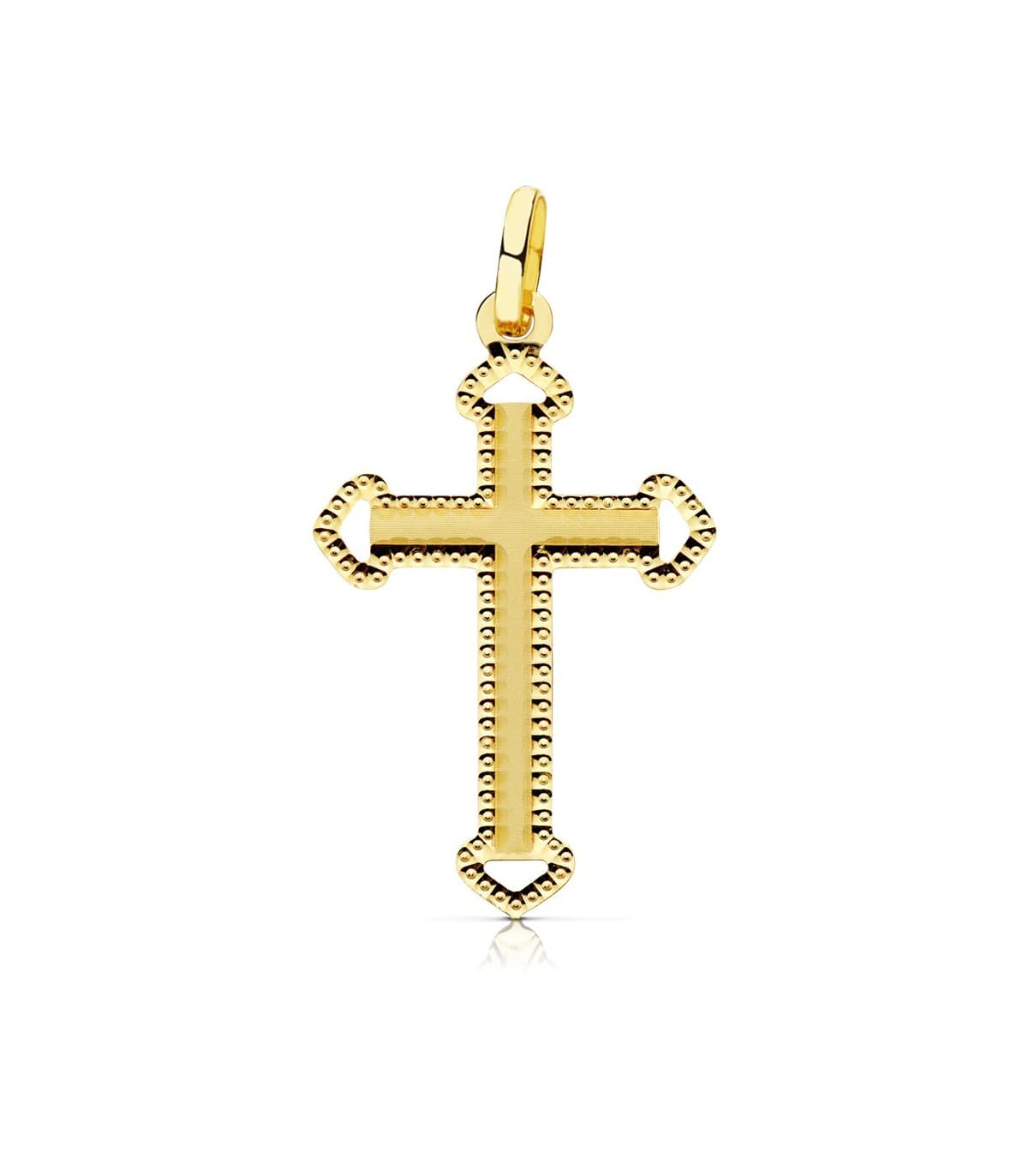 Gotisches Kreuz Damen 25 mm - Anhänger Kreuz mit Jesus 750 Gold 16952