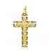 Croce piatta traforata oro giallo 25 MM | Ciondolo religioso per nascita e comunione dei bambini