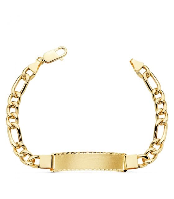 Bracelet Maille Gourmette 13mm Pour Homme Avec Plaque Identité - Longueur 20cm, Neuf Avec étiquettes