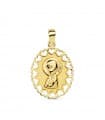 Medalla Virgen Niña Calada Oro Amarillo 18 K 15 MM