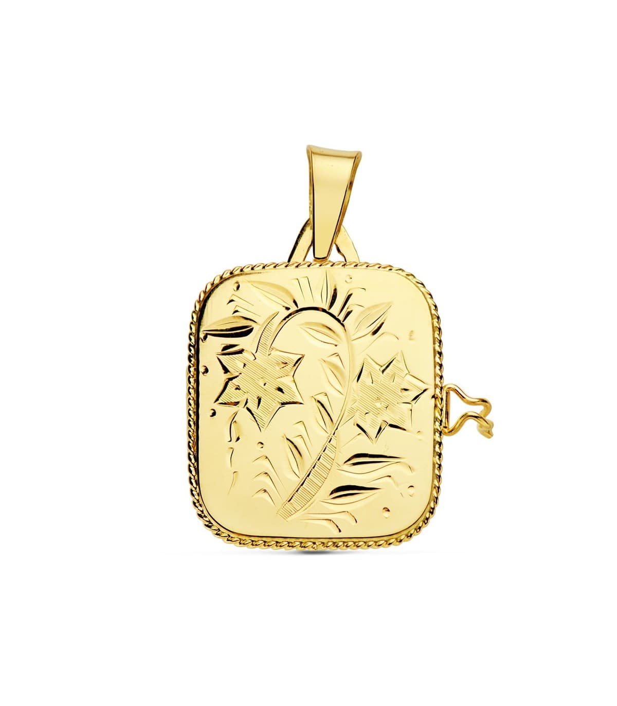 Pendentif Porte Photo Carré Or 18 K 21 MM