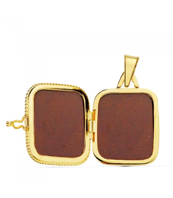 Pendentif Porte Photo Carré Or 18 K 21 MM