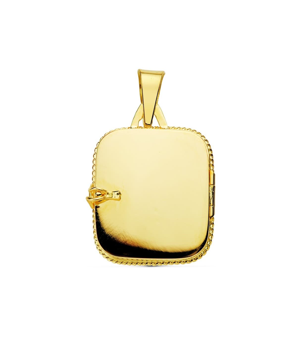 Portafotos Cuadrado Labrado Oro 18 K 21 MM