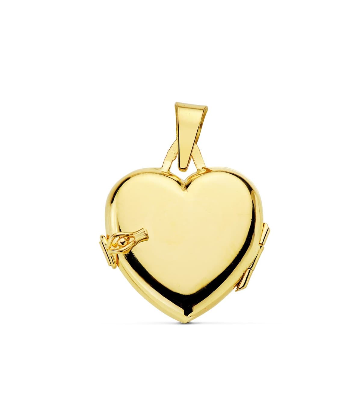 Pendentif porte photo Coeur Lisse Or 18 K 21 MM | Pendetifs avec gravure, colliers personnalisés et cassolettes