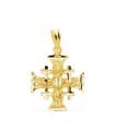 Colgante Cruz Jerusalén Oro Amarillo 18 K 17 MM
