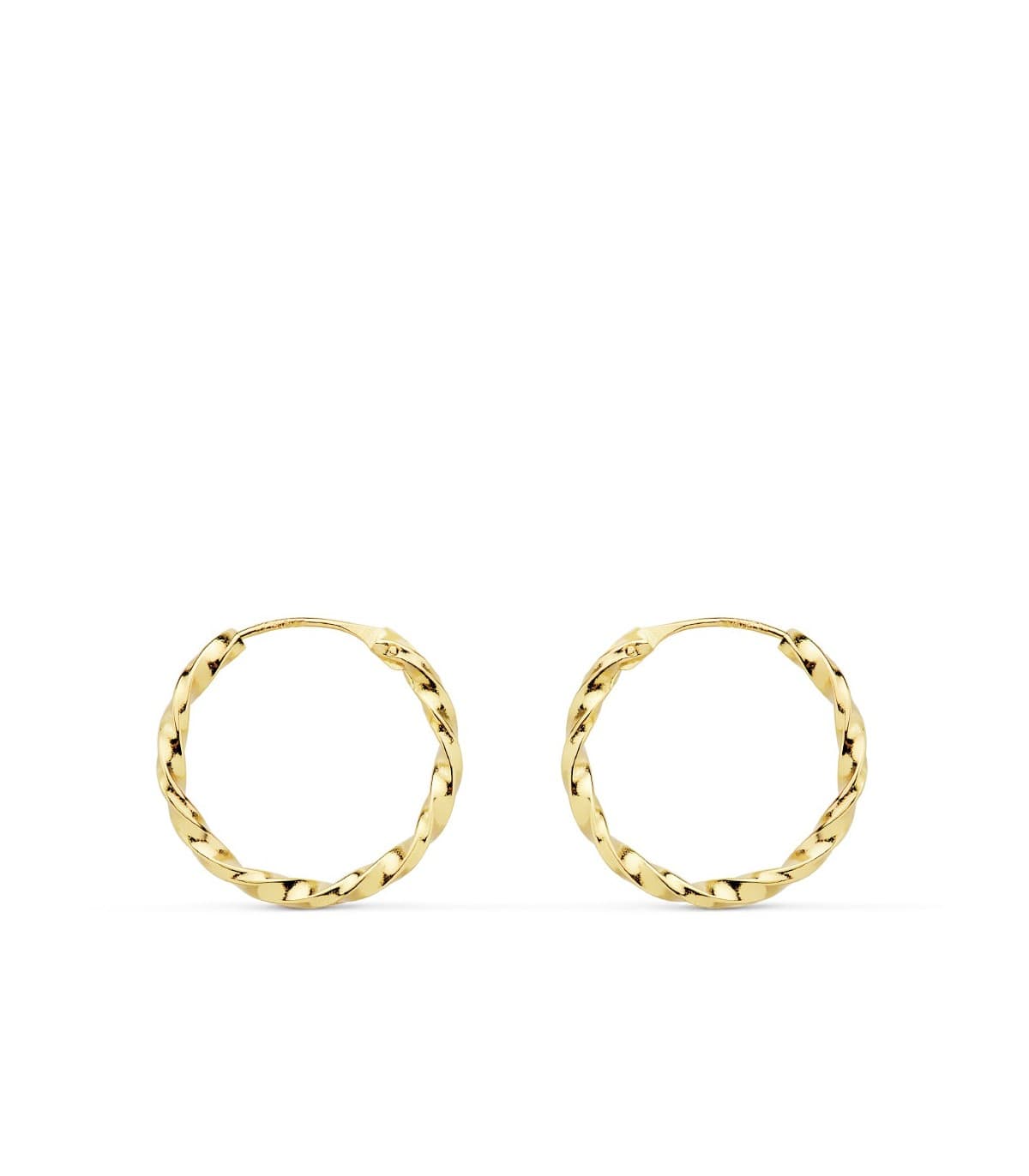 Aros Trenzados Oro Amarillo 18 K 16 MM