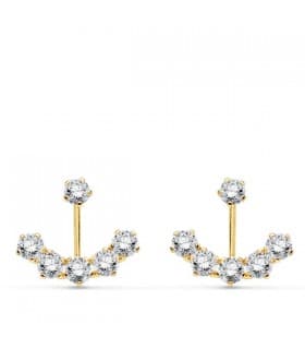 Pendientes de oro Mujer Ear Cuff estrellas brillantes chatón