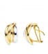Ohrringe Gold für Damen, Glatt, Gewölbte, 18K Gelb-/ Weißgold - 1 Paar Ohrclips Bicolor