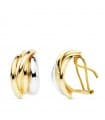 Boucles d'oreilles bandes femme Regina Or Bicolore 18 K