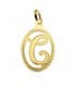 Colgante Tallado Letra C Oro Amarillo 18 K 18 mm Collar inicial nombre mujer