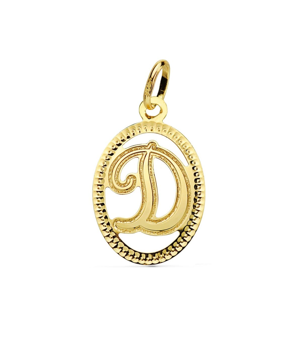 Colgante Tallado Letra D Oro Amarillo 18 Kts 18 mm Collar inicial nombre mujer