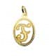 Colgante Tallado Letra F Oro amarillo 18 K 18mm Collar inicial nombre mujer