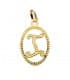 Colgante Tallado Letra I Oro Amarillo18 K collar nombre mujer