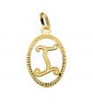 Pendentif Facetté Lettre I Or Jaune 18 K 18mm