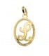 Pendentif Facetté Lettre M Or Jaune 18 K 18mm