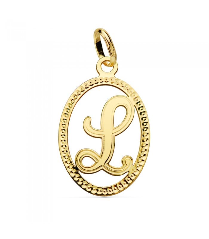 Pendentif Facetté Lettre M Or Jaune 18 K 18mm