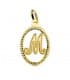 Colgante Tallado Letra M Oro Amarillo 18 K 18 mm collar nombre mujer