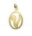 Pendentif Facetté Lettre V Or Jaune 18 K 18mm