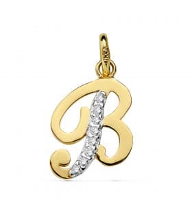 Pendentif Initiale B Or Jaune 18 K 13 mm, bijoux femme